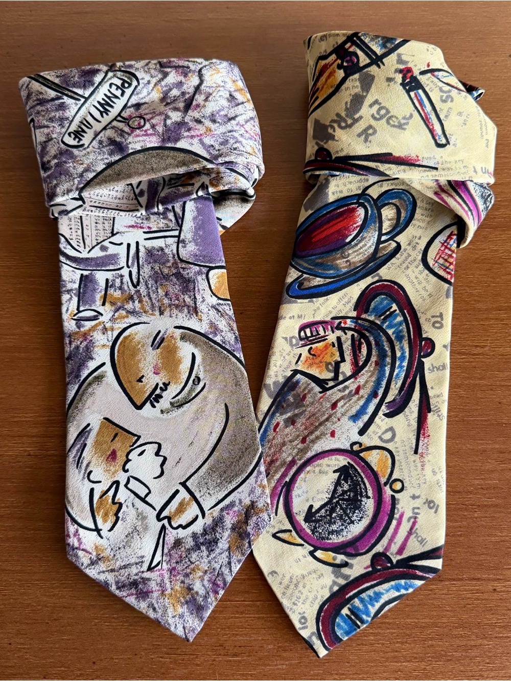 Vintage 1990s Lot Of 2 The Beatles Themed Neckties Penny Lane A Day In The Life